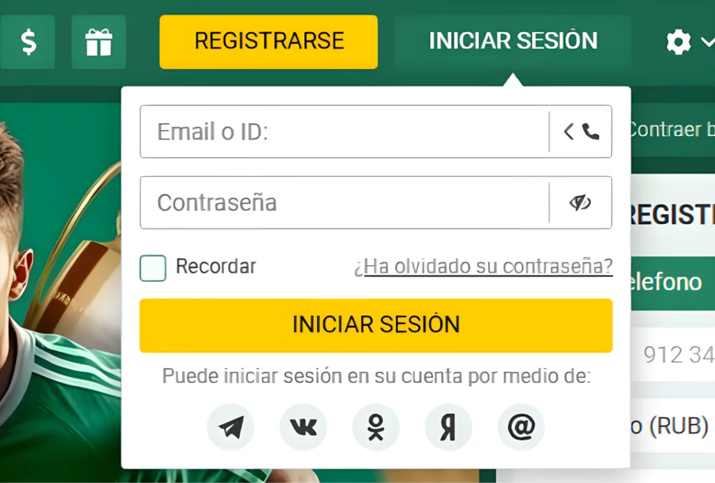 Inicia sesión en tu cuenta de Betwinner
